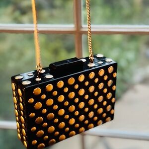 Black and Gold Polka Dot Women's Bag